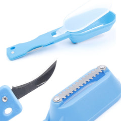 2 PCS Kitchen Essential Fish Scraper Fish Scale Planing Knife with Cover, 20x5.2cm Blue, 20x5.2cm Pink, 20x5.2cm Green