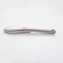 Kitchen Essential Stainless Steel Bidirectional Sawtooth Fish Scraper Fish Scale Planing Knife, 22.5x3cm