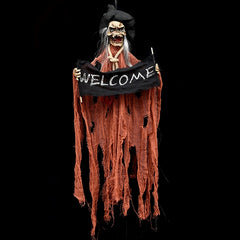 Halloween Hang Ghost Resin Electric Skull Bar Door Welcome Ghost Voice Skeleton Props Decorations, Electric Skull(Dark Blue), Electric Skull(Orange)