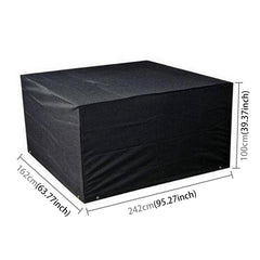 Anti-UV Waterproof Dust-proof 210D Oxford Cloth Folding Table Chairs Protective Cover Outdoor Furniture Set Cover, Size: 242*162*100cm(Black), Size: 242*162*100cm