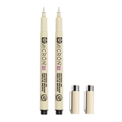 2 PCS Archival Pigment Ink Drawing Fineliner Pens Nib Manga Micron Pen, 0.3mm, 0.35mm, 0.45mm, 0.5mm, 0.25mm