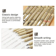 2 PCS Archival Pigment Ink Drawing Fineliner Pens Nib Manga Micron Pen, 0.3mm, 0.35mm, 0.45mm, 0.5mm, 0.25mm