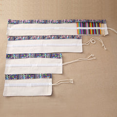 72 Slots Ethnic Print Pen Bag Canvas Pencil Wrap Curtain Roll Up Pencil Case Stationery Pouch, 72 Slots