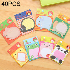 40 PCS Cartoon Animal Shaped Self Adhesive Memo Pad N-times Sticky Notes Bookmark School Office Supply, Random Style Delivery, Adhesive Memo Pad