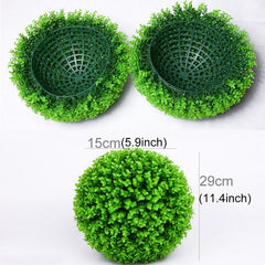 Artificial Green Eucalyptus Plant Ball Topiary Wedding Event Home Outdoor Decoration Hanging Ornament, Diameter: 11.4 inch, 11.4 inch