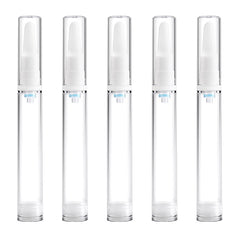 5 PCS Clear Empty Travel Portable Refillable Plastic Pump Bottle Containers, 15ml, 15ml