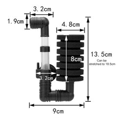 Wall-mounted Aquarium Mini Double Head Pneumatic Mute Biochemical Cotton Filter, HC7149A, HC7149B, HC7149C, HC7149D