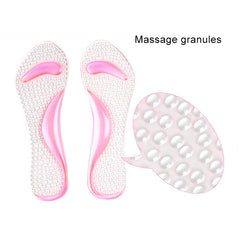 Women Silicone Gel Massage Arch Support Insoles Orthotic Flatfoot Prevent Foot Cocoon High Heels Shoes Pad ,Random Color Delivery