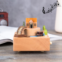 Home Decor Originality  Wooden Musical  Boxes, Jiangnan Ancient House Shape, Christmas Tree Shape, Christian Auditorium Shape, Ferris Wheel Shape, Baby Bed Shape, Train Shape, Round Ferris Wheel Shape, Carousel Shape, Telephone Booth Shape             ...