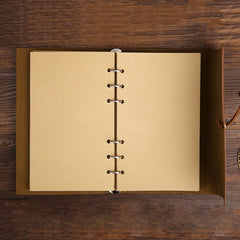 Creative Retro Autumn Leaves Pattern Loose-leaf Travel Diary Notebook, Size: L, L