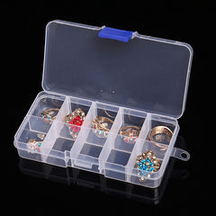 10 PCS Removable Grid Plastic Box Organizer for Jewelry Earring Fishing Hook Small Accessories, Size: Small, 10 Slots, 10 Slots  (White+Blue), 10 Slots (Pink+Blue), 10 Slots (Orange + blue), 10 Slots (Purple+Blue), 10 Slots  (White+Pink)