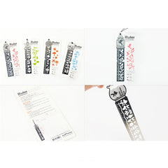 5 PCS Delicate Hollow Out Pattern Bookmark Ultra-thin Metal Bookmark Tape Ruler Fashion Bookmarks for School Office Supplies, Random Pattern Delivery, Bookmark 6