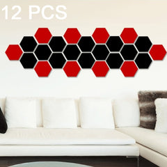 12 PCS 3D Hexagonal Mirror Wall Stickers Set, Size: 10*10cm, Size: 10*10cm (Silver), Size: 10*10cm (Black), Size: 10*10cm (Gold), Size: 10*10cm (Blue), Size: 10*10cm (Red)