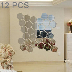 12 PCS 3D Hexagonal Mirror Wall Stickers Set, Size: 10*10cm, Size: 10*10cm (Silver), Size: 10*10cm (Black), Size: 10*10cm (Gold), Size: 10*10cm (Blue), Size: 10*10cm (Red)