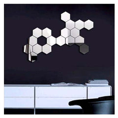 12 PCS 3D Hexagonal Mirror Wall Stickers Set, Size: 8*8cm, Size: 8*8cm(Silver), Size: 8*8cm (Black), Size: 8*8cm(Gold), Size: 8*8cm(Blue), Size: 8*8cm(Red)