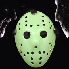 Halloween Party Cool Thicken Jason Mask, Fluorescent Green, Gold, Red + White, Silver, White, Red + Yellow