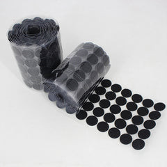 1000 PCS 16mm Round Nylon Adhesive Hook and Loop Fastener, 15mm (Black), 15mm (White)