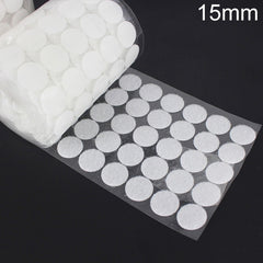 1000 PCS 16mm Round Nylon Adhesive Hook and Loop Fastener, 15mm (White), 15mm (Black)