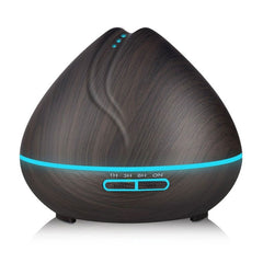Peach Shape Wood Grain Remote Control Ultrasonic Humidifier Aromatherapy Machine Automatic Alcohol Sprayer with LED Lights, Capacity: 400mL, EU Plug (Dark Wood Color), Peach Shape Dark Wood Color, Peach Shape Light Wood Color, Diamond Dark Wood Color  ...