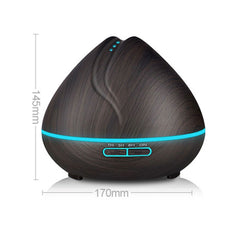 Peach Shape Wood Grain Remote Control Ultrasonic Humidifier Aromatherapy Machine Automatic Alcohol Sprayer with LED Lights, Capacity: 400mL, EU Plug (Dark Wood Color), Peach Shape Dark Wood Color, Peach Shape Light Wood Color, Diamond Dark Wood Color  ...