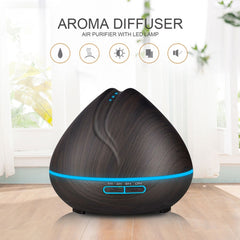 Peach Shape Wood Grain Remote Control Ultrasonic Humidifier Aromatherapy Machine Automatic Alcohol Sprayer with LED Lights, Capacity: 400mL, EU Plug (Dark Wood Color), Peach Shape Dark Wood Color, Peach Shape Light Wood Color, Diamond Dark Wood Color  ...