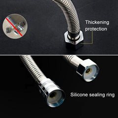 1.5m Flexible Stainless Steel Showerhead Hose Pipe Copper Core Interface Anti Burst Bath Water Pipe, 1.5m (Copper Core Interface)