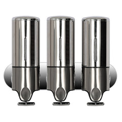 Triple Hotel Shower Manual Dispenser Wall Mounted Washing Liquid Shampoo Soap Bottle, Capacity: 1200ml, 1200ml/Stainless Steel