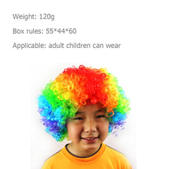 Colorful Wild-Curl Up Crown Party Cosplay Headwear Wavy Short Polyester Yarn Made Wigs For Adult And Child