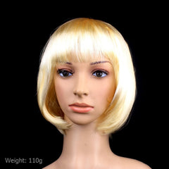 Party Cosplay Headwear Straight Short PET Wigs for Female(Lavender)