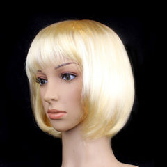 Party Cosplay Headwear Straight Short PET Wigs for Female(Lavender)