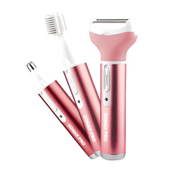 220V 3 In 1  Water Proof Rechargeable Vibrissa Eyebrows Trimmer Body Hair Denuding Machine Set, EU Plug