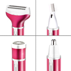 4 In 1  USB Rechargeable Vibrissa Eyebrows Trimmer Body Hair Denuding Machine Set with USB Cable, 4 In 1
