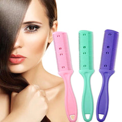 3pcs Hair Tools Double-sided Knife Hair Comb Hair Bangs Trimmer Thinning Device Hair Clipper,  Random Color Delivery, 1, 2, 10 PCS Random Color Delivery