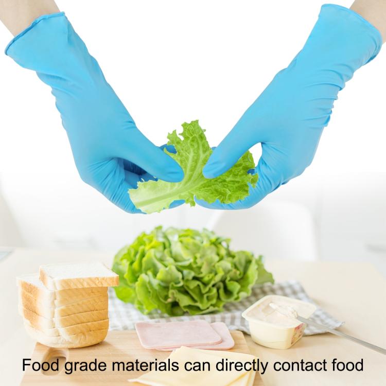 100 PCS Blue Disposable Butyronitrile Gloves Housework Supplies, Size: M, Suitable for Palm Width: 8cm-9cm, Size: M