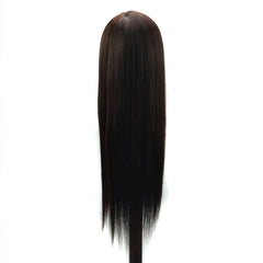 Practice Disc Hair Braided Mannequin Head Wig Styling Trimming Head Model, Black, Grey, Marron, Purple, Beige, Sky Blue, Yellow, Brown