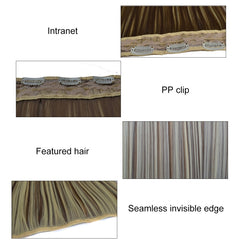 613H18# One-piece Seamless Five-clip Wig Long Straight Wig Piece, 613H18#