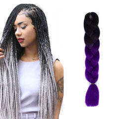 Fashion Color Gradient Individual Braid Wigs Chemical Fiber Big Braids, Length: 60cm(04 Black+Red), 39, 40, 41, 48, 52, 53, 55, 57, 58, 60