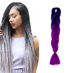 Fashion Color Gradient Individual Braid Wigs Chemical Fiber Big Braids, Length: 60cm(04 Black+Red), 39, 40, 41, 48, 52, 53, 55, 57, 58, 60
