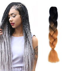 Fashion Color Gradient Individual Braid Wigs Chemical Fiber Big Braids, Length: 60cm(04 Black+Red), 39, 40, 41, 48, 52, 53, 55, 57, 58, 60