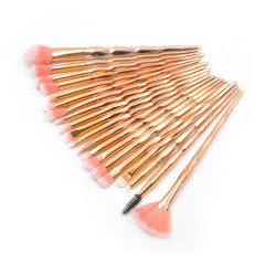 20 in 1 Diamond Handle Eye Brush Multi-functional Makeup Brush, Pink+Blue Handle and Purple Brush, HCB9120A, HCB9120B, HCB9120C, HCB9120D, HCB9120E, HCB9120F, HCB9120G