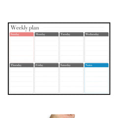 Magnetic Weekly Plan Refrigerator Magnet PET Magnetic Soft Whiteboard, Size: 29.7cm x 42cm, Weekly Plan