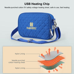 HAWEEL Messenger Shoulder Small Bag Digital Tablet Phone Warmer Storage Bag with Hand Warmer