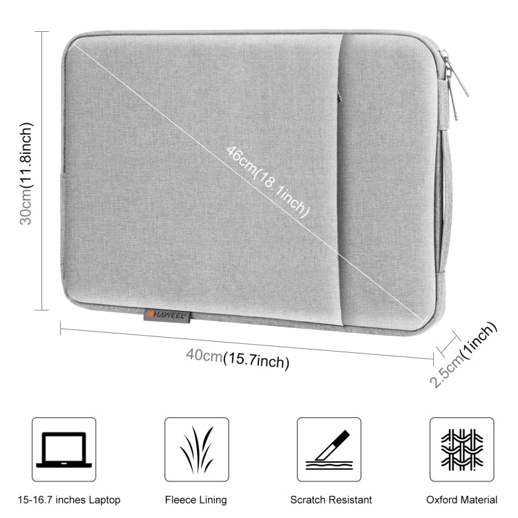 HAWEEL Laptop Sleeve Case Zipper Briefcase Bag with Handle for 15-16.7 inch Laptop, For 15-16.7 inch Laptop (with Handle)
