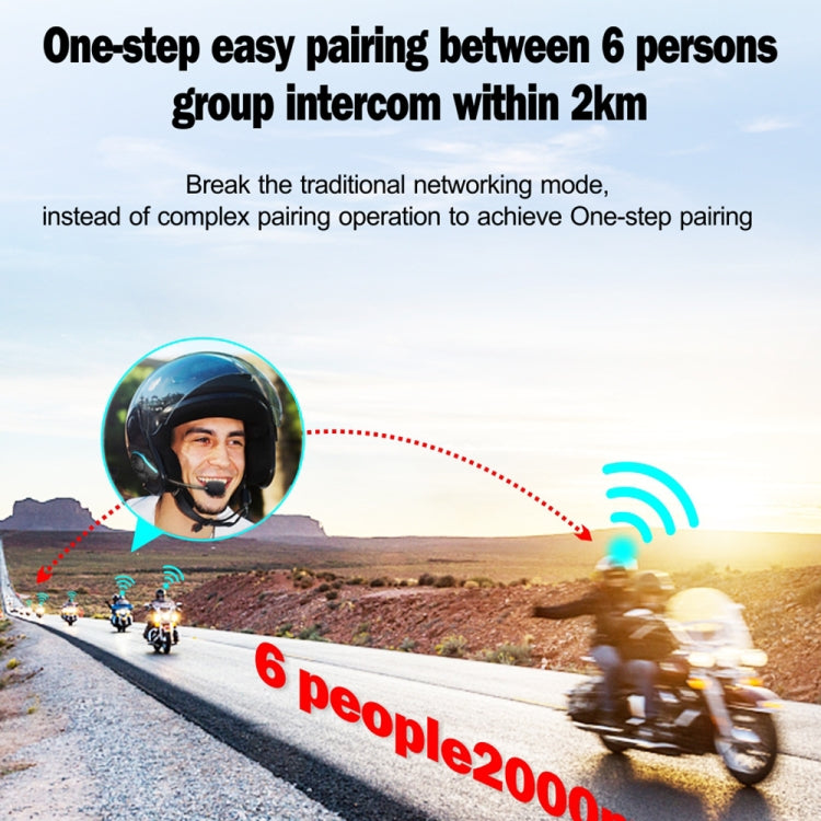 Hysnox HY-02 Bluetooth 5.0 Motorcycle Helmet Headset 2000M 6 Riders Intercom Headset