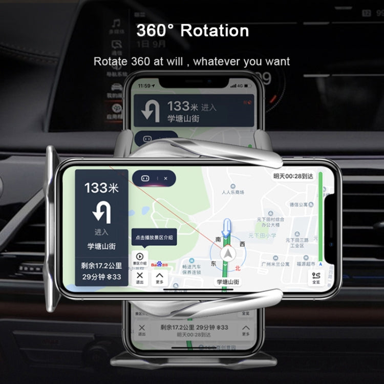 S7 15W QI 360 Degree Rotatable Infrared Induction Car Air Outlet Wireless Charging Mobile Phone Holder for 4.0-6.5 inch Mobile Phones, S7