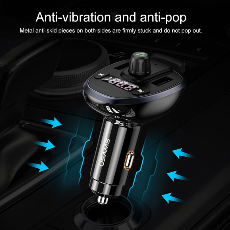 USAMS US-CC115 C21 Dual USB 3.4A Digital Display Wireless FM Car Charger, US-CC115 C21
