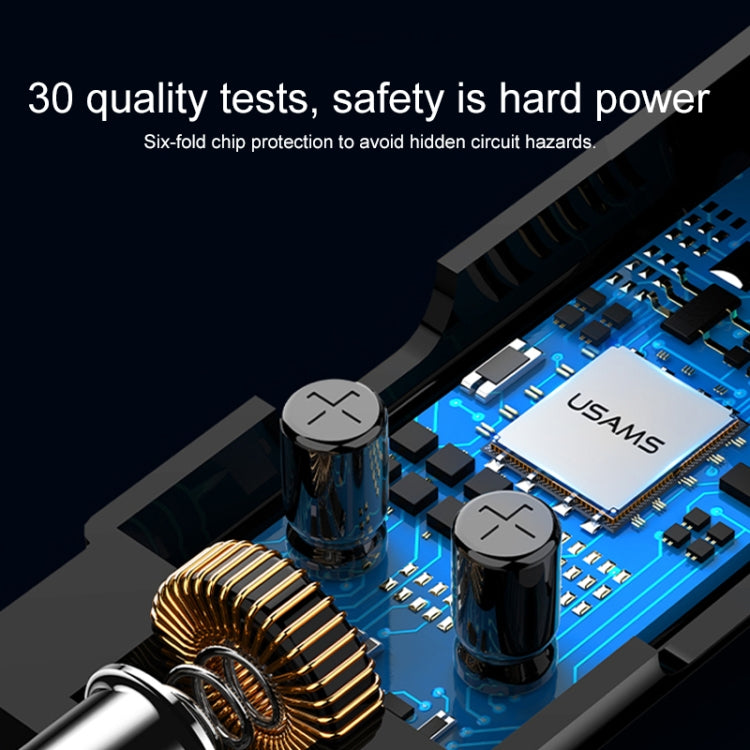 USAMS US-CC115 C21 Dual USB 3.4A Digital Display Wireless FM Car Charger, US-CC115 C21