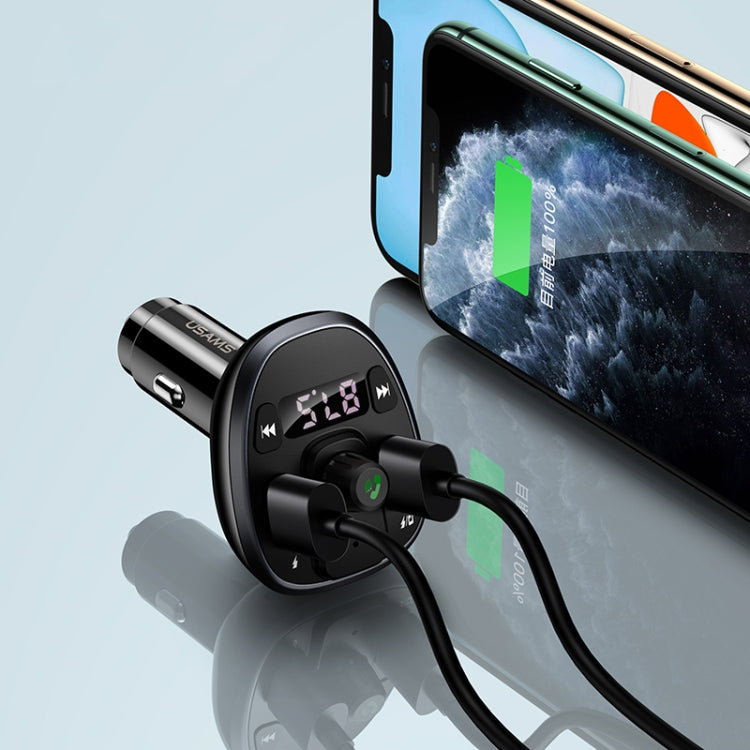 USAMS US-CC115 C21 Dual USB 3.4A Digital Display Wireless FM Car Charger, US-CC115 C21
