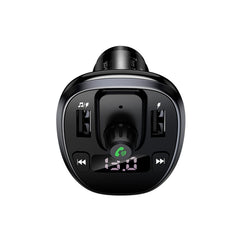 USAMS US-CC115 C21 Dual USB 3.4A Digital Display Wireless FM Car Charger, US-CC115 C21