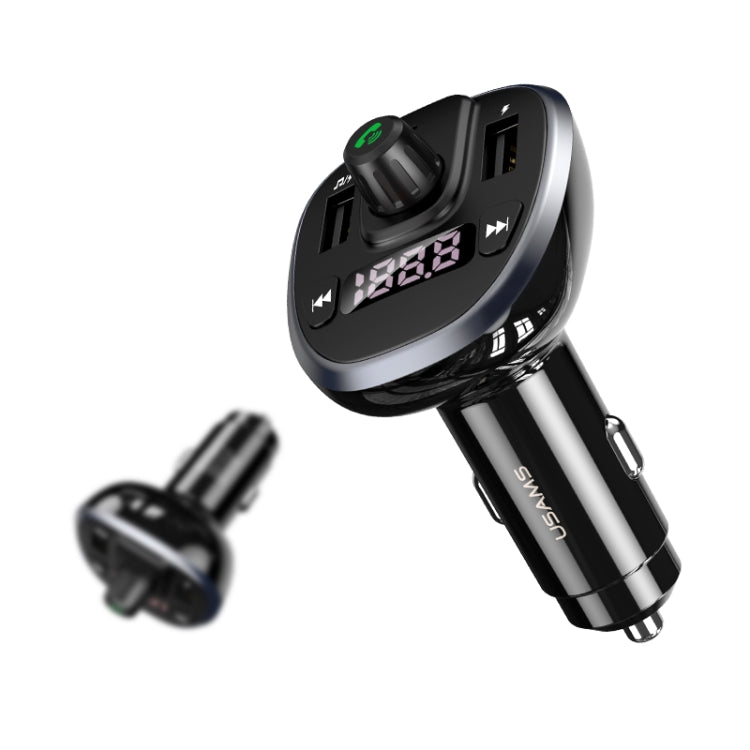 USAMS US-CC115 C21 Dual USB 3.4A Digital Display Wireless FM Car Charger, US-CC115 C21